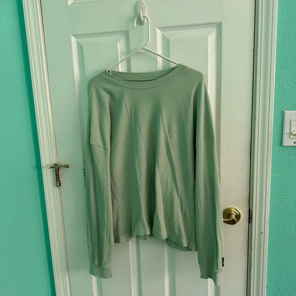Daily Drills Sage Green Thermal Long Sleeve Top